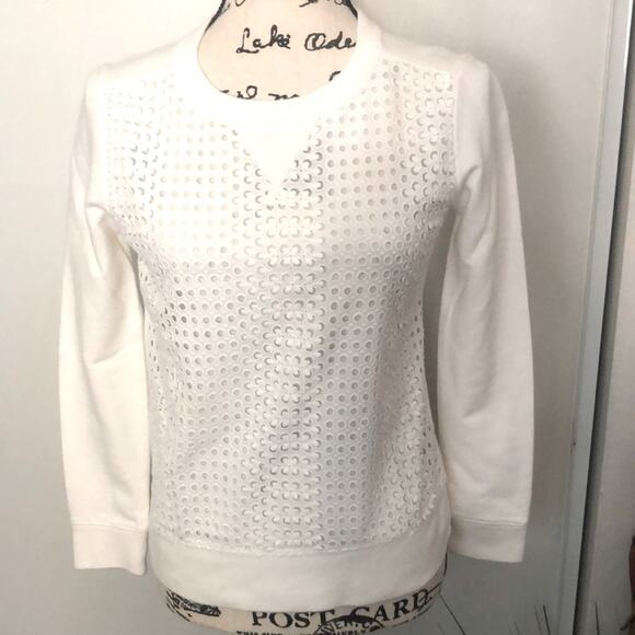 J.Crew White Sweater with detail design Size XS - Picture 1 of 5